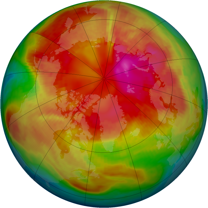 Arctic ozone map for 24 February 1987